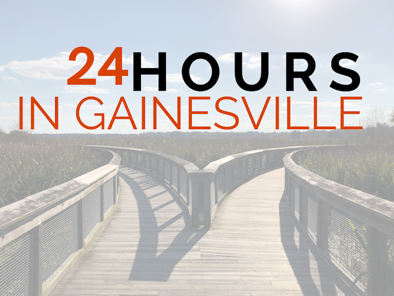 images shows two paths with the title 24 hours in gainesville