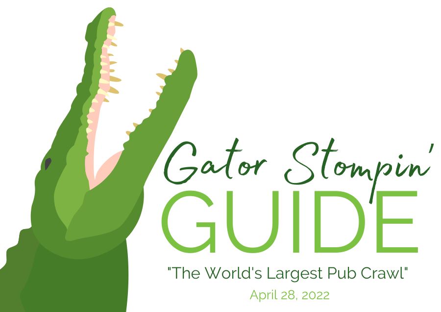 Graphic art for Gator Stomp Pub Crawl Guide 
